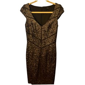 JAY GODFREY Black Sequin Sheath Bodycon Mini Dress, size 6